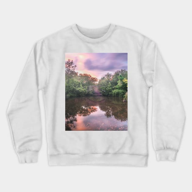 Central Park Sunset Reflection Crewneck Sweatshirt by igjustin